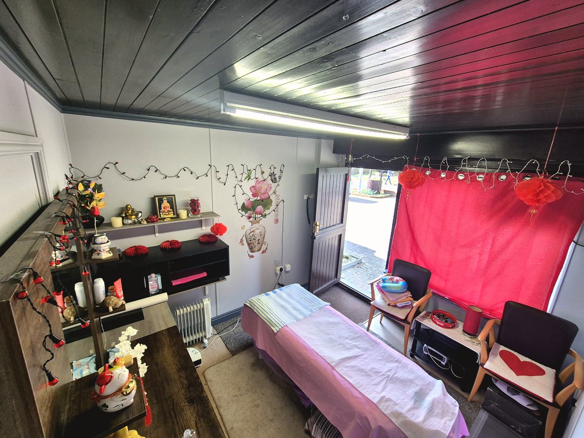 Calm interior of the massage treatment space